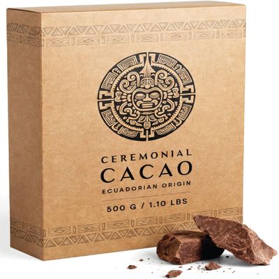 Ecuadorian Ceremonial Cacao Paste 500G - Nacional Bean - The World's Oldest Drinking Chocolate - Pure Ceremonial Cacao Block