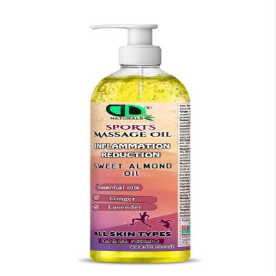 DD Teck Sports Massage Oil Pain Relief, Inflammation Reduction & Improved Recovery Soothing, Hydrating & Nourishing Care for All Skin Types (500ml Pump)