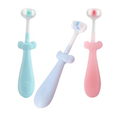 TOPPERFUN 3 pcs Toothbrush with Cute Non Slip Handles Soft Bristles for Gentle Gum Care Oral Cleaning