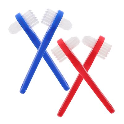 Gatuida 4PCS Portable Denture Brush Set Dual Sided Soft Toothbrush for Adults Small Travel False Teeth Cleaning Oral Care
