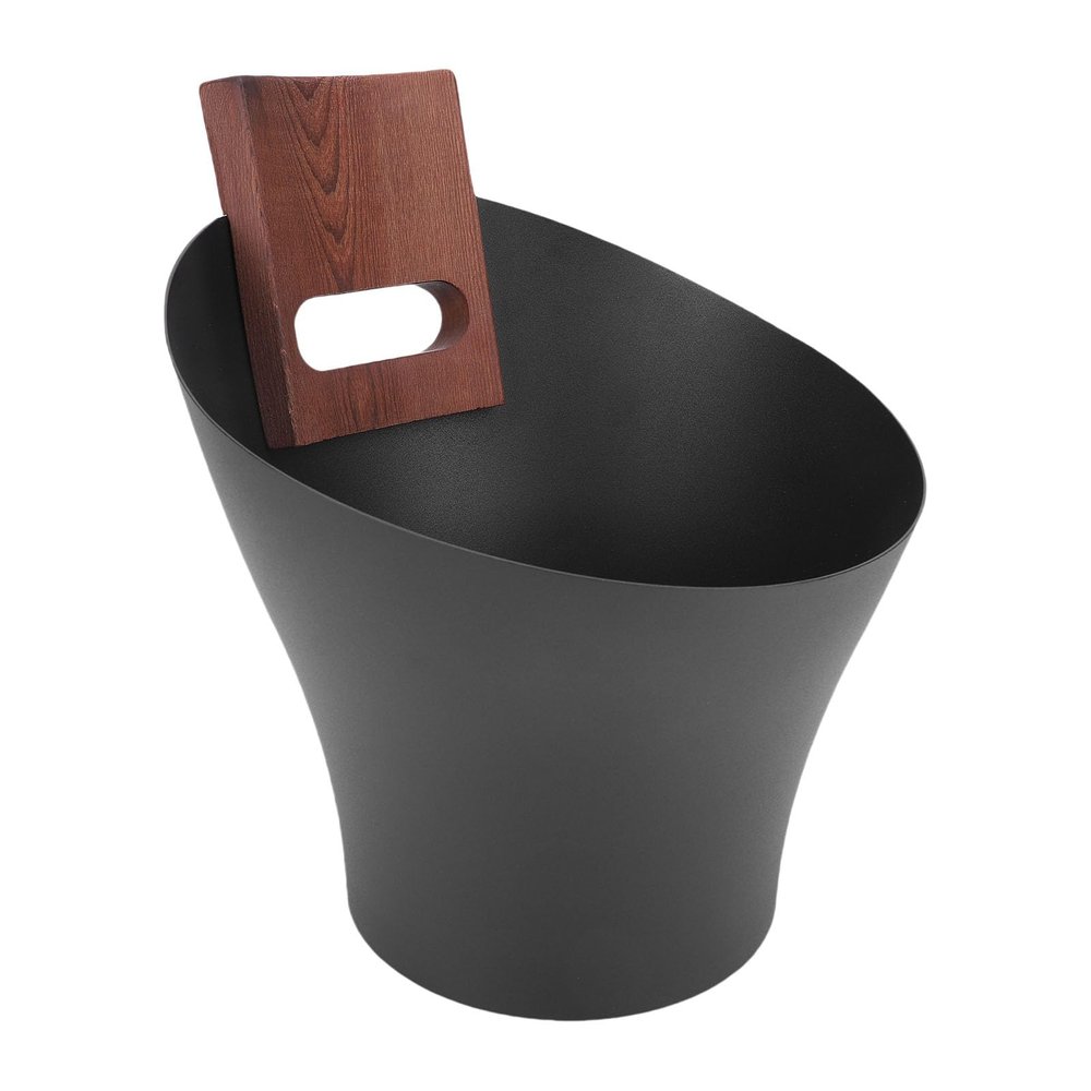 Fockety Sauna Accessories Kit, 5L Aluminum Sauna Bucket with Long Wooden Handle Spoon, Sauna Bucket for SPA Shower Outdoor Hot Spring