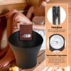 Fockety Sauna Accessories Kit, 5L Aluminum Sauna Bucket with Long Wooden Handle Spoon, Sauna Bucket for SPA Shower Outdoor Hot Spring view 2