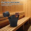 Fockety Sauna Accessories Kit, 5L Aluminum Sauna Bucket with Long Wooden Handle Spoon, Sauna Bucket for SPA Shower Outdoor Hot Spring view 3