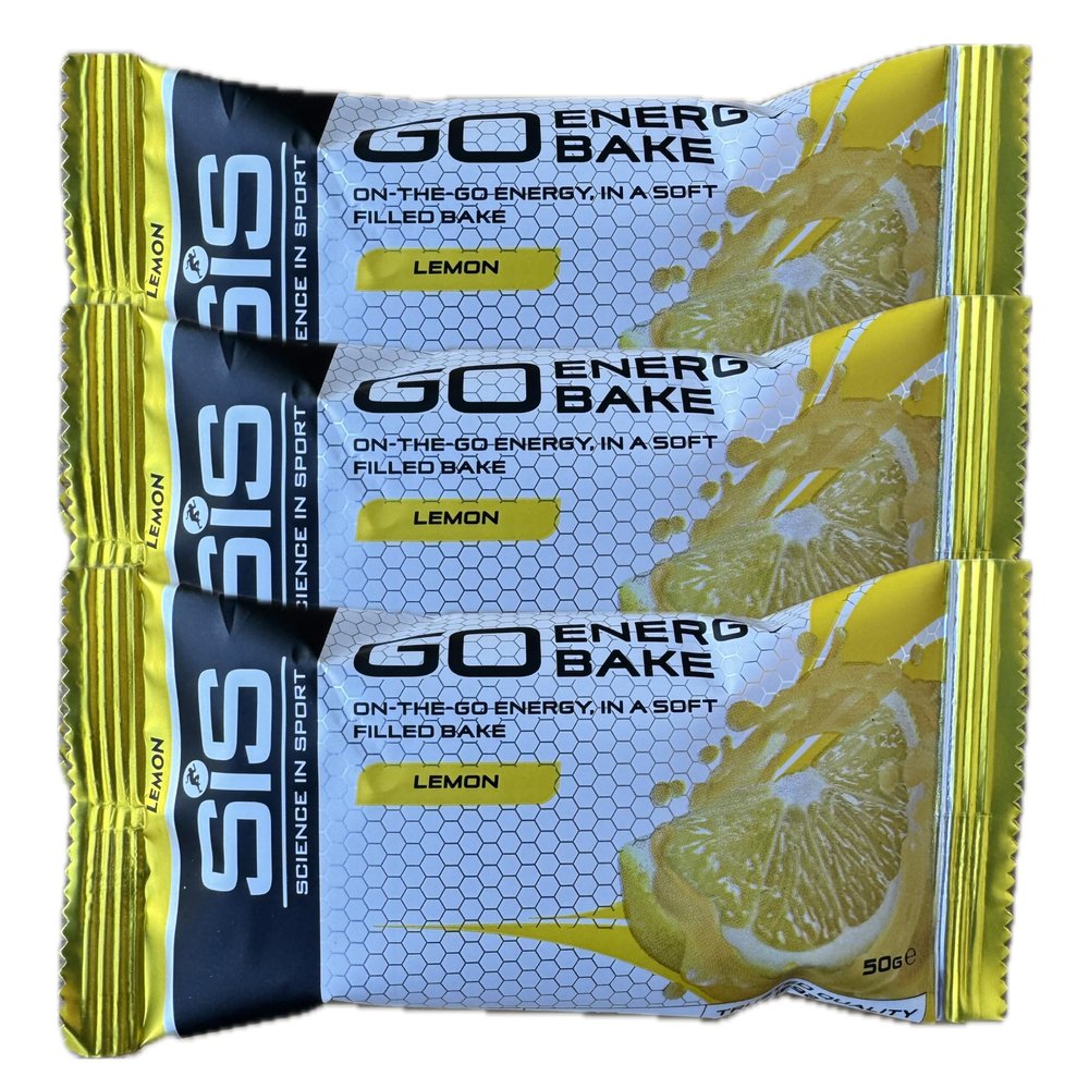 SIS GO Energy Bake 3 Pack - SoftFilled Endurance Fuel - 30g DualSource Carbohydrate 2:1 Glucose:Fructose - 3.5g Protein - PocketReady Snack Cycling Running Triathlon (3 Pack, Lemon)