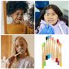 Mikinona 10pcs Portable Boys and Girls Toothbrushes with Wear-Resistant Bristles and Bamboo Handles for Comprehensive Cleaning and Safe Use by Children view 3