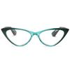 2SeeLife Small Cat Eye Reading Glasses for Women Narrow-Medium Fit, Sturdy Frame, Spring Hinges, Premium Funky Readers, Emerald, +2.75