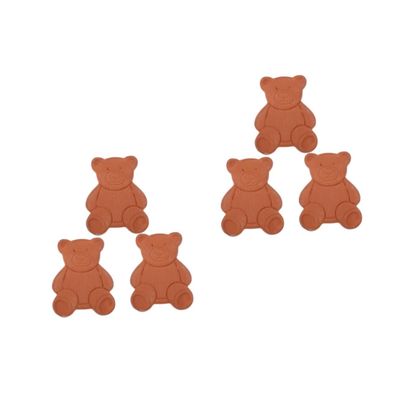 PRETYZOOM 6pcs Bear-Shaped Sugar Saver Pottery Bear Softener Moisture Absorber Sugar Keeper for Cookies Spices Food Storage Containers