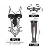 1 Piece Of Lace One-Piece, 1 Lace Eye Mask, 1 Pair Of Stockings, Women'S Fashion Underwear, Sexy Clothing, One-Piece Pajamas (Black). view 2