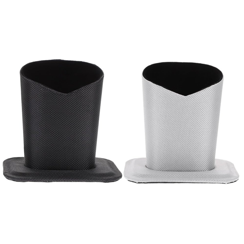 BAZEITFLOW 2Pcs Glasses Holder for Desk with Wide Base Cloth Material Eyeglasses Stand for Sunglasses and Myopic Glasses Compact Desktop Organizer in Black and Silver