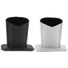 BAZEITFLOW 2Pcs Glasses Holder for Desk with Wide Base Cloth Material Eyeglasses Stand for Sunglasses and Myopic Glasses Compact Desktop Organizer in Black and Silver view 1