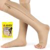 Ailaka Zipper Compression Socks 20-30mmHg, Easy On Off Support Socks for Men & Women, Open Toe Breathable Flight Socks for Travel, Nursing, Swollen Legs(Beige, 5XL) view 1