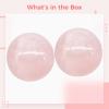 Baoding Balls For Hand Exercise, 3 Cm, 2 Pcs Rose Quartz, Includes Wooden Base, Stress Relief, Arthritis Therapy, Meditation, Finger Strengthening view 3