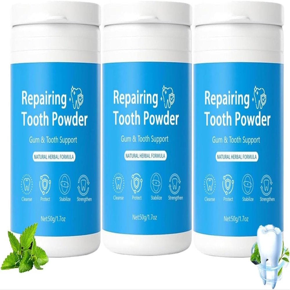 Tooth Repairing Powder Instant Stain Removal Toothpaste Whitening Powders Tooth Polisher Fresh Breath Protects Gums & Roots for Oral Care