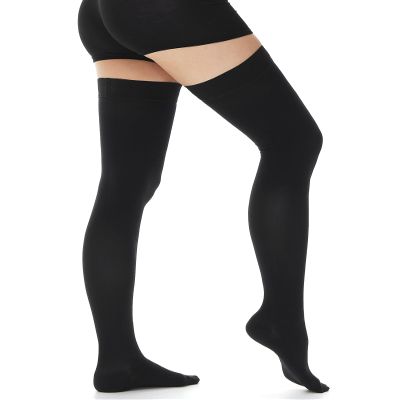 Ailaka 20-30 mmHg Compression Stockings for Women & Men, Closed Toe Thigh High Support for Circulation, Helps with Tired, Aching Legs(Black, M)