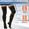 Ailaka 20-30 mmHg Compression Stockings for Women & Men, Closed Toe Thigh High Support for Circulation, Helps with Tired, Aching Legs(Black, M) view 2