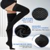 Ailaka 20-30 mmHg Compression Stockings for Women & Men, Closed Toe Thigh High Support for Circulation, Helps with Tired, Aching Legs(Black, M) view 3