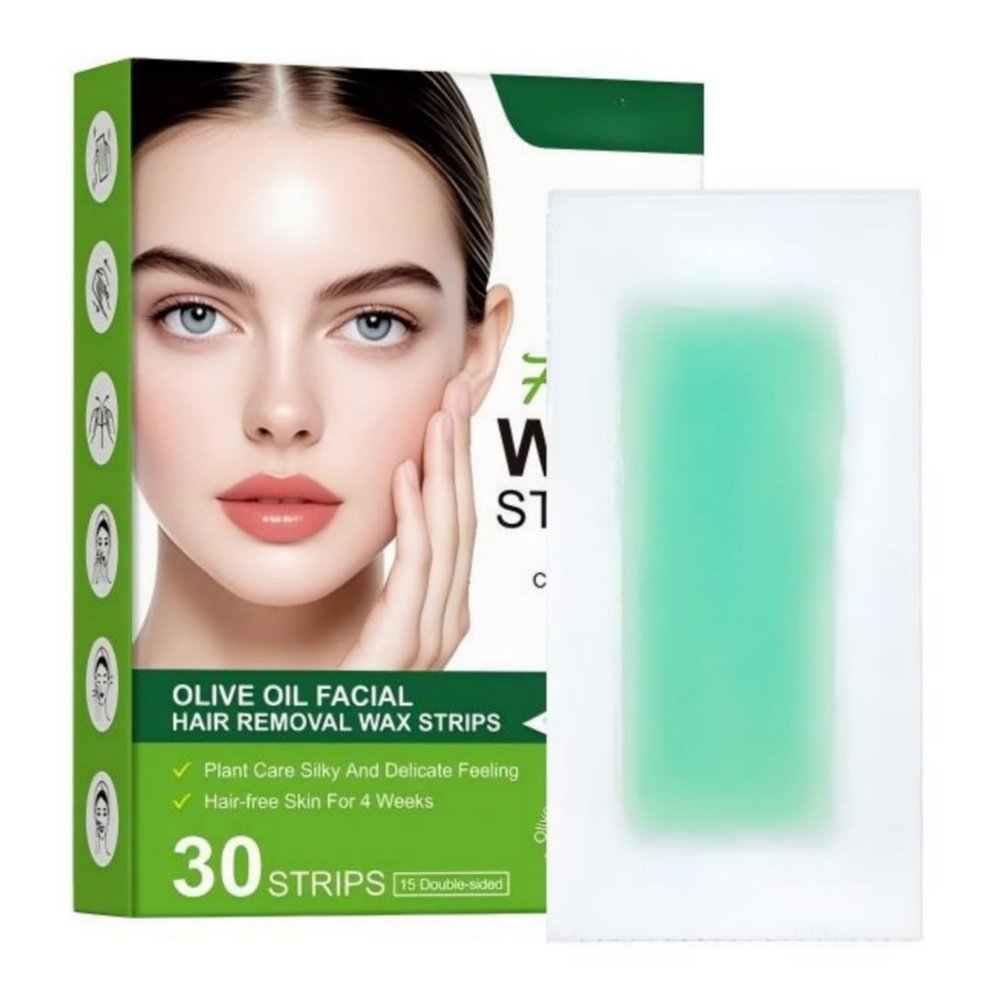 30PCS 2 In 1 Wax Strips For Face Hair Removal,15 Dual Sides Face Wax Strips,Bikini W-ax Strip,Non-Messy, Travel-Friendly, Smooth Skin Solution,Gentle And Fast-Working For F-ace,Eyebrow,Upper Lip