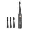 Toothbrush Electric IPX7 Waterproof Tooth Brush Adjustable Portable Tooth Cleaning Tool with 4 Heads, Black Gold view 2