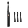 Toothbrush Electric IPX7 Waterproof Tooth Brush Adjustable Portable Tooth Cleaning Tool with 4 Heads, Black Gold view 3