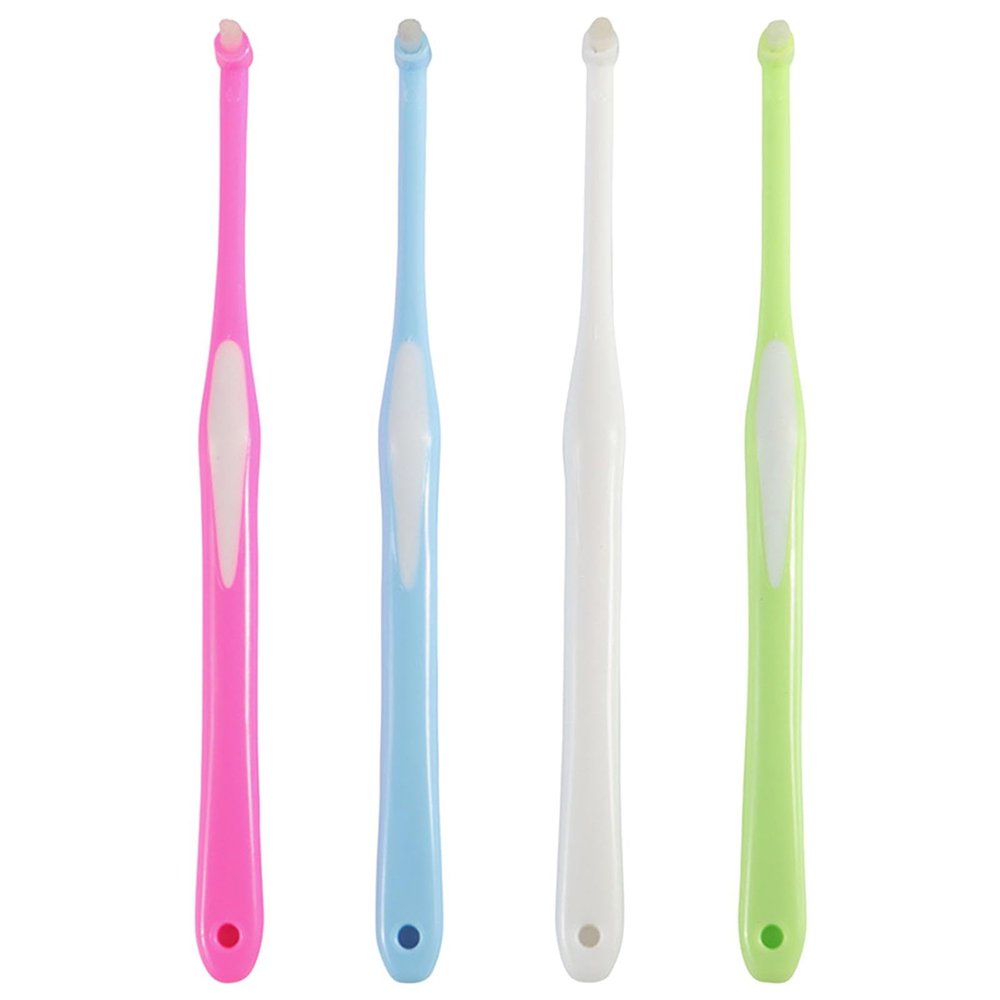 4 Pcs Interspace Toothbrush, Single Tufted Toothbrushes with Cover, Interspace Compact Soft Toothbrush, Slim Inter-Space Teeth Brush for Dental Cleaning