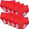 WLXFF 8Pcs period pants for women washable incontinence pants women period pants for women heavy flow maternity pants after birth,Red,2XL view 1