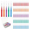 iCovalescent 80 Pcs Interdental Brushes, Teeth Cleaner, Tooth Cleaning Tool for Cleaning Gaps Between Teeth(5 Colors) view 1