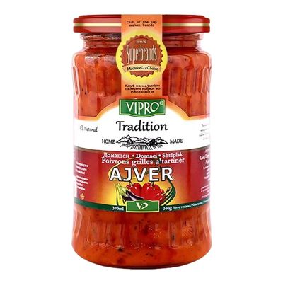 Africa Select Vipro Home Made Hot Ajvar 580ml Jar | Traditional Balkan Spicy Roasted Red Pepper Relish