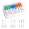 CATMEYE 210 Pcs Silicone Interdental Brushes Dental Toothpicks, DualHead Soft Gum Teeth Floss Sticks, Floss Picks, Oral Cleaning Tool with Portable Case, 3 Colours (Blue Green Orange) view 1