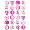 1st Birthday PINK Mix - Edible Cupcake Toppers - Wafer or Icing - First Birthday Party Themed Celebration Cake Decorations for Cupcakes, Cookies, Brownies, Muffins & More! view 2