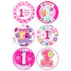 1st Birthday PINK Mix - Edible Cupcake Toppers - Wafer or Icing - First Birthday Party Themed Celebration Cake Decorations for Cupcakes, Cookies, Brownies, Muffins & More! view 4