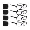 Kerecsen 4 Pack Reading Glasses for Men and Women with Spring Hinges - Black Designer Style Rectangular Readers (4 BLACK, 2.00, Dioptres) view 1