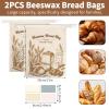 CXRYLZ-FUR 2Pcs Beeswax Bread Bags with Label Stickers Reusable view 2