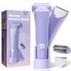 2-in-1 Women Electric Shaver - Double Blades Waterproof Bikini Trimmer - Wet & Dry Rechargeable Electric Razors for Women with LED Display for Legs, Bikini Line view 1