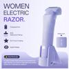 2-in-1 Women Electric Shaver - Double Blades Waterproof Bikini Trimmer - Wet & Dry Rechargeable Electric Razors for Women with LED Display for Legs, Bikini Line view 3