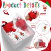 Jerify 12 Set Crochet Cardinal Gifts 4 Inch, Knitted Red Bird Gifts with Greeting Card Organza Bag for Christmas Stocking Stuffer Party Favor Coworker Employee Team Appreciation Volunteer view 3