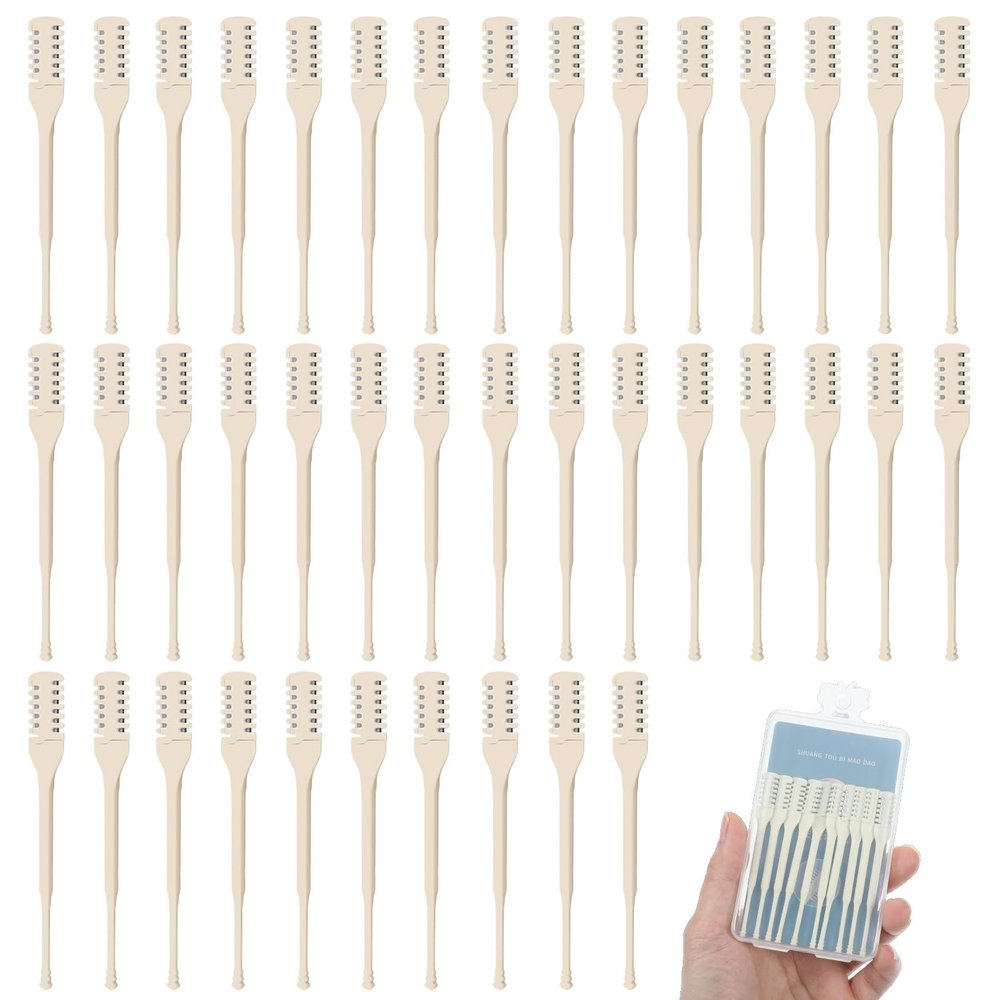 30Pcs Manual Nose Hair Trimmer - Rotating Nasal Hair Razor Cutter with Storage Box for Women and Men Double Sided Nose Hairs Cleaner Portable Nostril Remover Tools