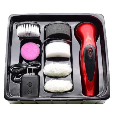 ROHCGHC Electric shoe polisher, Shoe brush foot polisher car leather care device Electric(Red)