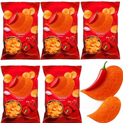 Crispy Flavoured Potato Chips Salted, Fromage, Paprika, Mushroom & Cream, Sour Cream & Onion 130g Assorted Snack Pack - Lys (10 x Pack, Paprika)