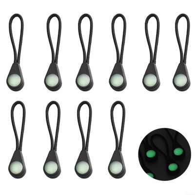 10PCS Glow in The Dark For Zip Puller Heads for Backpack For Zip Extension Made of and Polyester, Suitable for Outdoor and Night Work (Type 1)