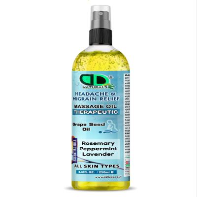DD Teck Therapeutic Massage Oil for Headache & Migraine Relief Calms Tension, Promotes Sleep, Eases Discomfort, Encourages Relaxation (250ml Spray)
