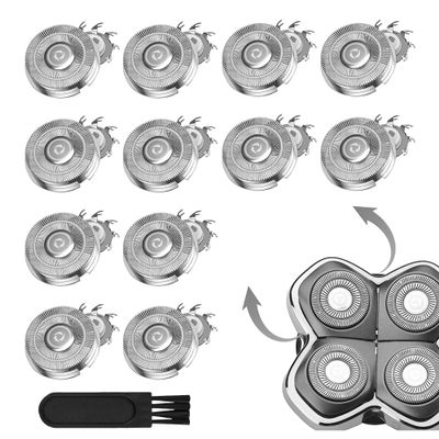 13PCS Shaver Replacement Blades for Pitbull Skull with 1 Cleaning Brush,Replacement Shaver Heads,Replacement Shaver Heads for Skull Shaver Pitbull Gold Pro Razors