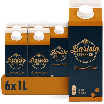 Barista Coffee Co. Caramel Latte Iced Coffee Drink, 1 Litre (Pack of 6)