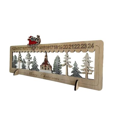HDOYTXXM Christmas Tree House Advents Calendar Light Up Wood Advents Calendar With 24 Days Countdowns To Christmas Decoration