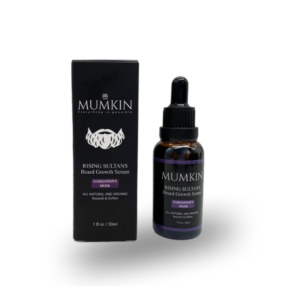 MUMKIN Beard Growth Oil for Men MUSK 30ml Beard Growth Serum with Jojoba, Shea Butter & Vitamin E Hydrating Beard Oil for Thicker, Fuller Beard Growth & Skin Nourishment