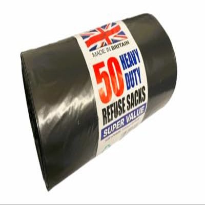 100 Heavy Duty Black Refuse Sacks | Strong Thick Rubbish Bags | Large 70L Bin Liners (50 x 2 Rolls)