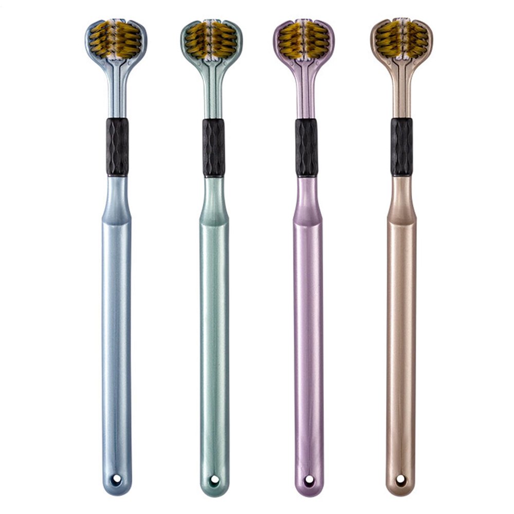 Sided Toothbrush for Kids|360 Deep Clean, |Ergonomic Handle|Manual, Tooth/Brush, 3-Sided Toothbrush with Carbon Gold Technology Gently penetrates Each Tooth Gaps and removes Food lefts