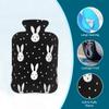 Mexpekil Cute Rabbit Bunny Polka Dots Hot Water Bottle with Cover, 2L PVC Hot Water Bag for Pain Relief, Feet, Back, Warmth view 3