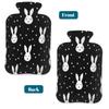 Mexpekil Cute Rabbit Bunny Polka Dots Hot Water Bottle with Cover, 2L PVC Hot Water Bag for Pain Relief, Feet, Back, Warmth view 4