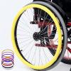 1Pair Wheelchair Push Rim Covers - 22/24in Non-Slip Rear Wheel Sports Wheelchair Rubber Cover, Wear-Resistant, Improve Grip and Traction view 1