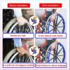 1Pair Wheelchair Push Rim Covers - 22/24in Non-Slip Rear Wheel Sports Wheelchair Rubber Cover, Wear-Resistant, Improve Grip and Traction view 2